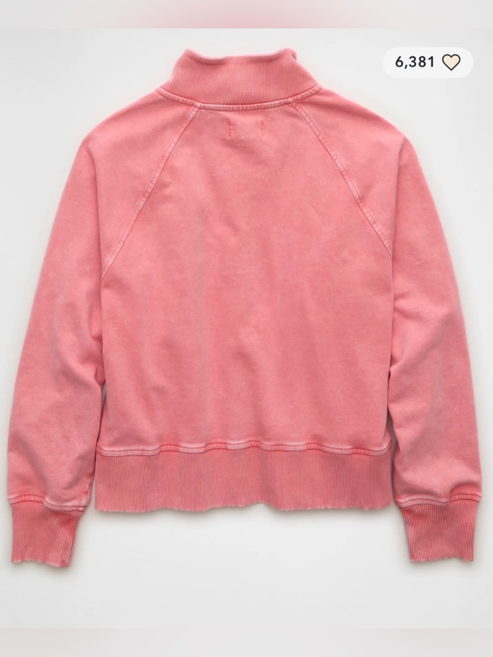 AMERICAN EAGLE MISSES BIG HUG HENLEY SWEATSHIRT SIZE MEDIUM IN CORAL NWT! - Picture 5 of 8